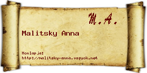 Malitsky Anna névjegykártya